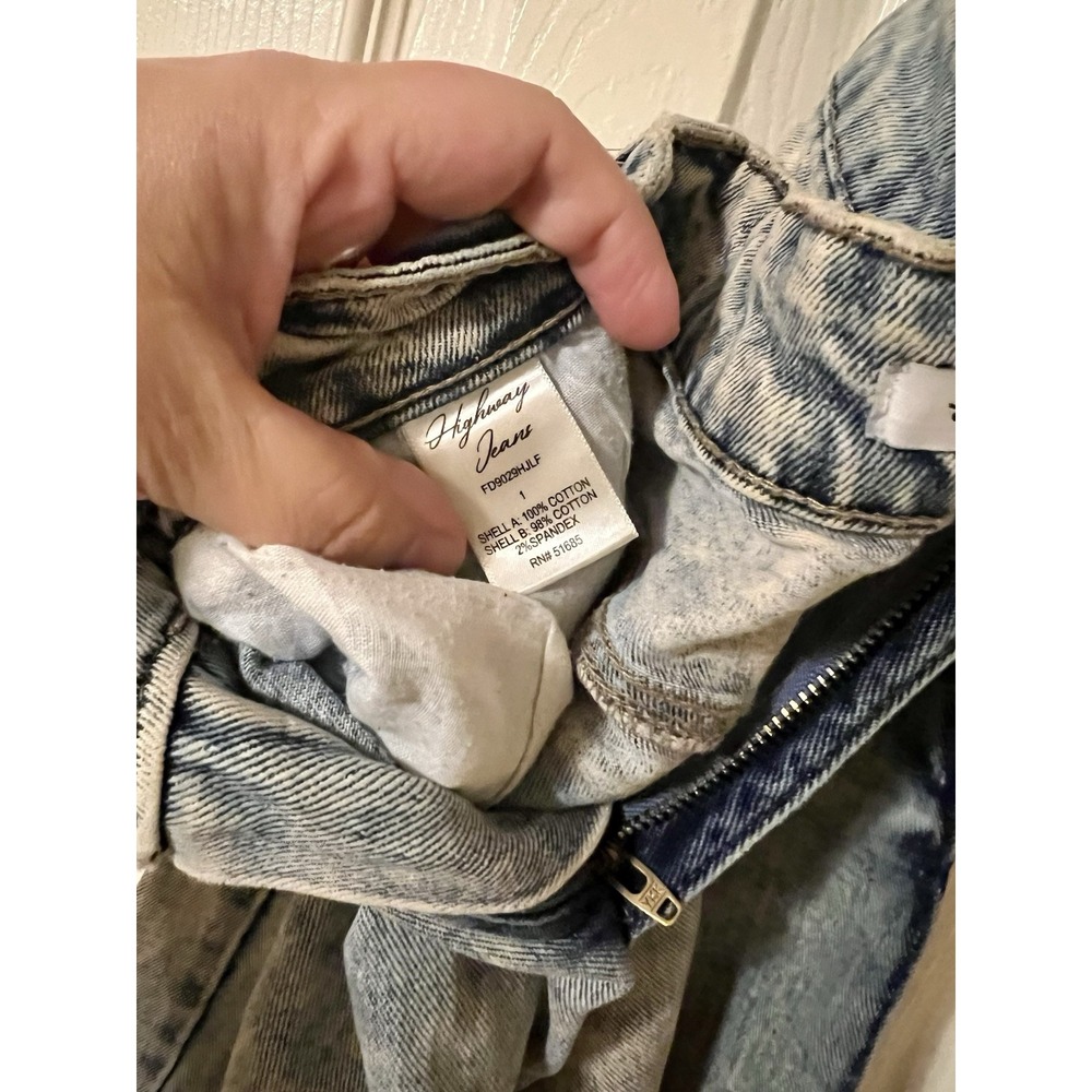 Highway Jeans Juniors Size 1 Distressed Ripped Denim Grunge High Rise Wide Leg - Picture 5 of 9